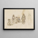 Studienblatt mit sitzender Frau und Kindern in Dereky in der Türkei - Denis Auguste Marie Raffet — gerahmtes Bild an der Wand