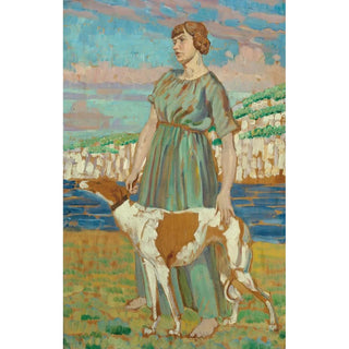 Derwent Lees - Portrait of Elizabeth Lipczinski with Her Dog Fanny.webp