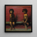 Zwei sitzende Kinder - Hans Von Mares — gerahmtes Bild an der Wand