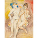Reproduktion des Gemäldes Zwei Mädchen auf einem Stuhl - Nils Dardel