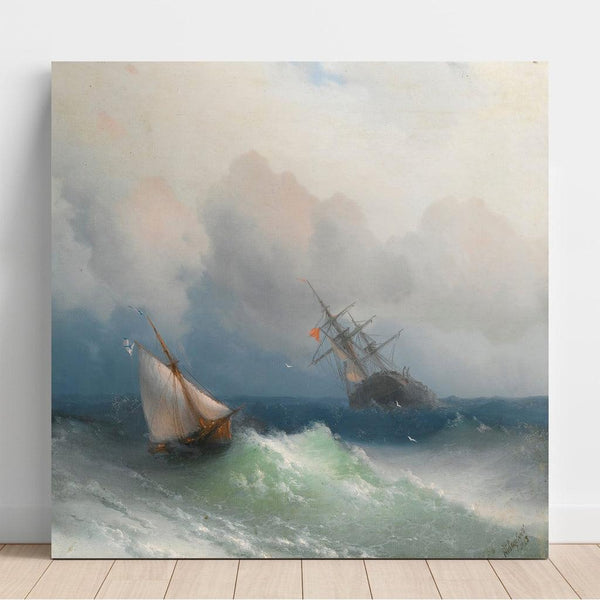Reproduktion des Gemäldes Zwei Schiffe auf See - Ivan Konstantinovich Aivazovsky