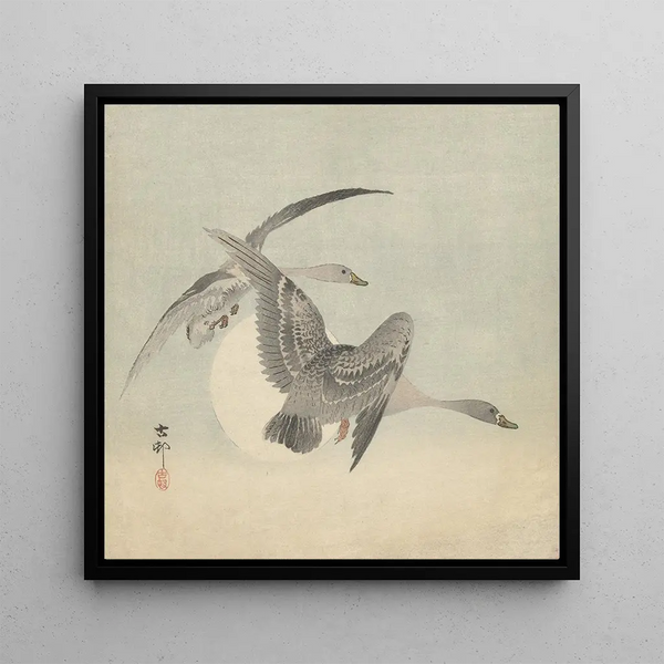 Deux oies en vol - Ohara Koson