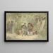 Mann, Frau und Kind auf einer Bank im Park - Diederik Franciscus Jamin — gerahmtes Bild an der Wand