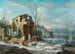 Winterlandschaft mit einer eleganten Gesellschaft in Schlitten, gezogen von Pferden - Dirck Maas — Ansicht des Kunstwerks