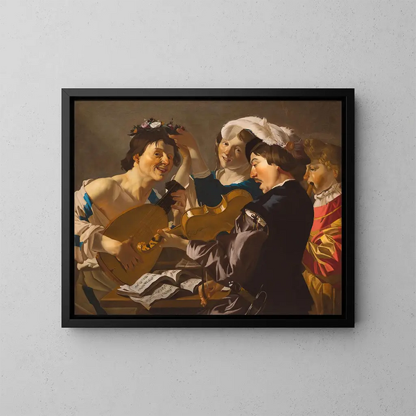 Le Concert - Dirck van Baburen — gerahmtes Bild an der Wand