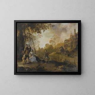 Dirck van der Lisse - An Allegorical Family Portrait in a Landscape.webp