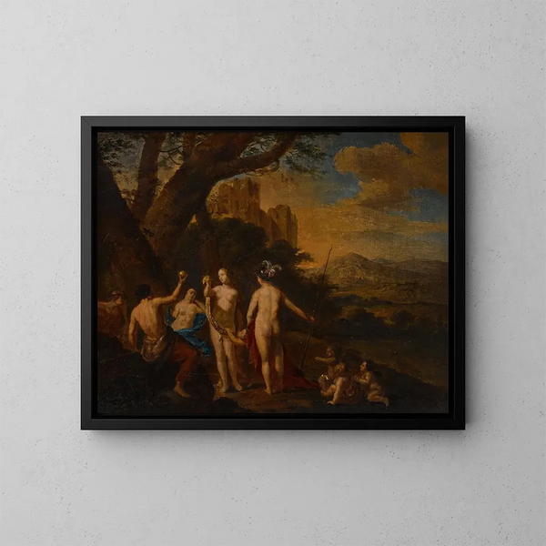 Der Urteil des Paris - Dirck van der Lisse — gerahmtes Bild an der Wand