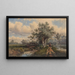 Landschaft mit Kühen und Wasser - Dirk Van Lokhorst — gerahmtes Bild an der Wand