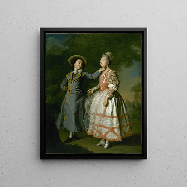 Portrait von Ekaterina Khruschova und Ekaterina Khovanskaya - Dmitry Levitsky — gerahmtes Bild an der Wand
