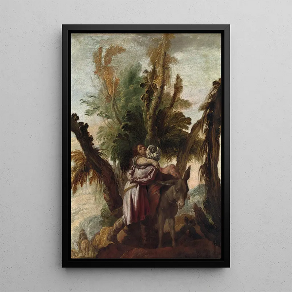Der gute Samariter - Domenico Fetti — gerahmtes Bild an der Wand