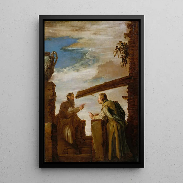 Reproduktion des Gemäldes Die Parabel vom Heuhaufen und dem Balken - Domenico Fetti