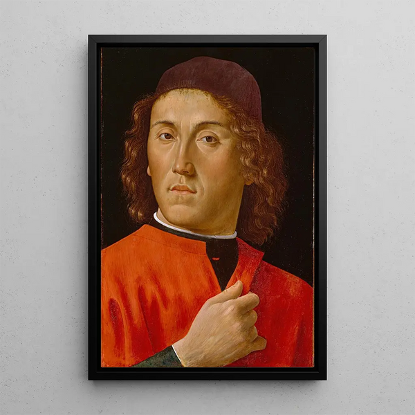 Junge Mann - Domenico Ghirlandaio — gerahmtes Bild an der Wand