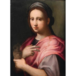 Domenico Puligo - Saint Mary Magdalene holding an ointment vessel.webp