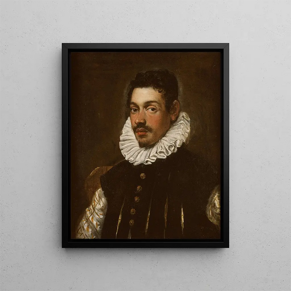 Portrait eines Edelmanns - Domenico Tintoretto — gerahmtes Bild an der Wand