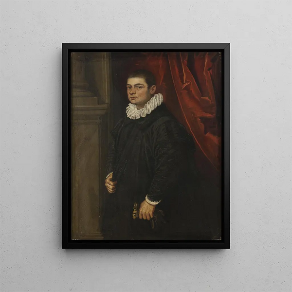 Portrait eines jungen Mannes - Domenico Tintoretto — gerahmtes Bild an der Wand