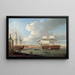 Der Donnerschlag und Pegasus, die in den Hafen von Portsmouth einlaufen 1782 - Dominic Serres — gerahmtes Bild an der Wand