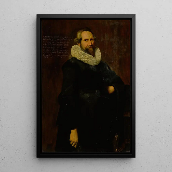 Portrait eines Edelmanns - Niederländische Schule — gerahmtes Bild an der Wand