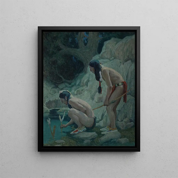 Eaux sacrées - Eanger Irving Couse — gerahmtes Bild an der Wand