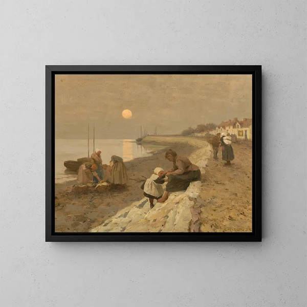 Der Kai in Neapel - Eanger Irving Couse — gerahmtes Bild an der Wand