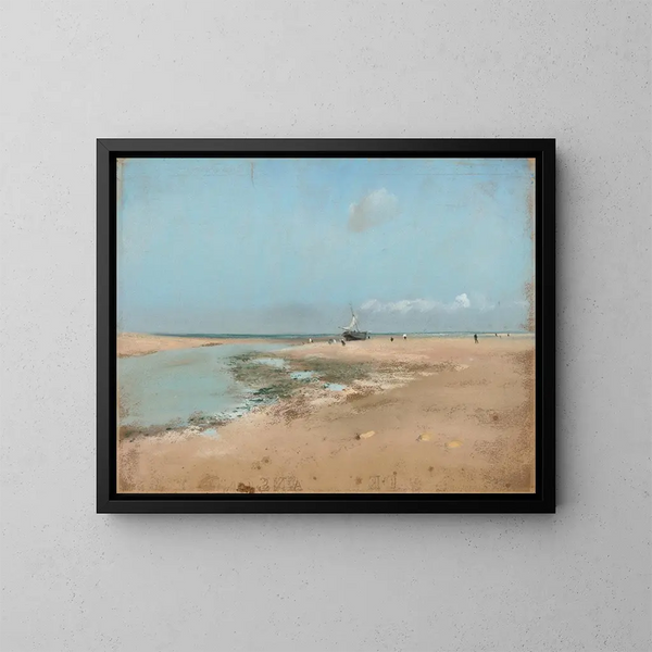 Gezeiten bei Ebbe an der Mündung des Flusses - Edgar Degas — gerahmtes Bild an der Wand