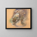 Tänzerin, die ihren Schuh richtet - Edgar Degas — gerahmtes Bild an der Wand
