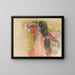 Frau im roten Morgenmantel beim Frisieren - Edgar Degas — gerahmtes Bild an der Wand
