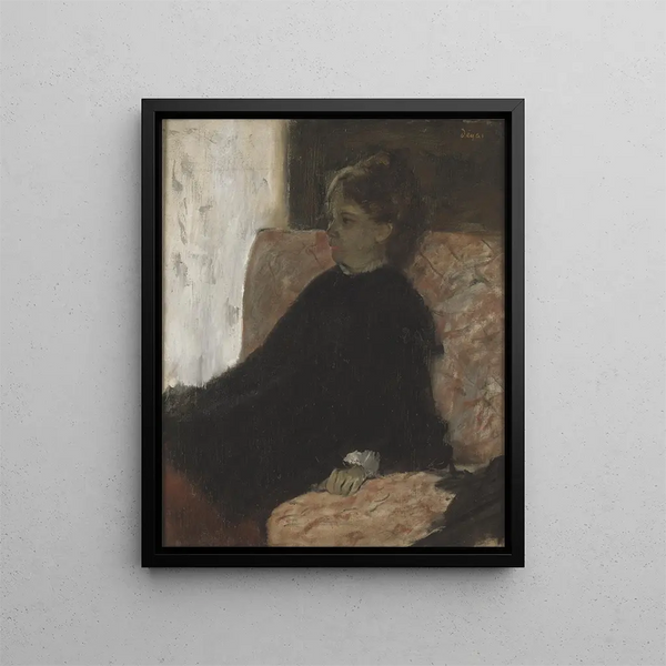 Dame in Schwarz - Edgar Degas — gerahmtes Bild an der Wand