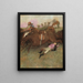 Szene der Kirchturmuhr - Verfolgung: Der gestürzte Jockey - Edgar Degas — gerahmtes Bild an der Wand