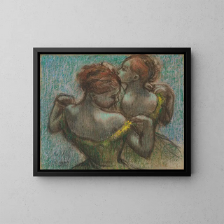 Zwei Tänzerinnen im Profil - Edgar Degas — gerahmtes Bild an der Wand
