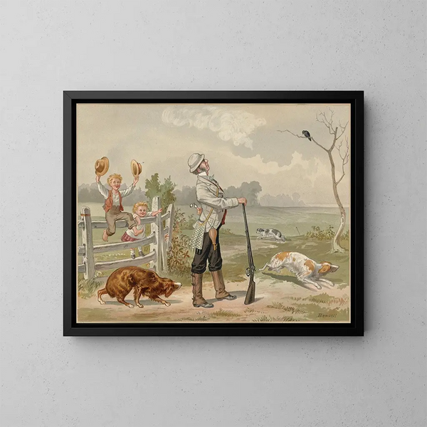 Jagdszene - Edmund Birckhead Bensell — gerahmtes Bild an der Wand