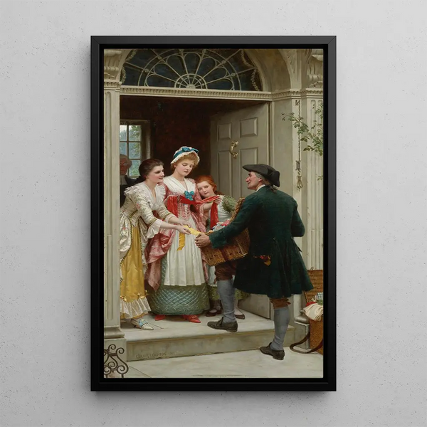 Rubans und Spitzen für sehr schöne Gesichter - Edmund Blair Leighton — gerahmtes Bild an der Wand