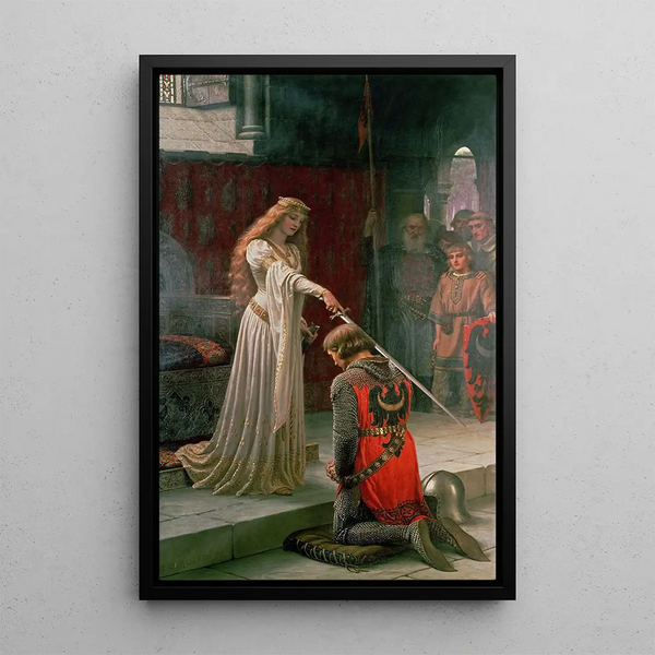 Reproduktion des Gemäldes L'Accolade - Edmund Blair Leighton