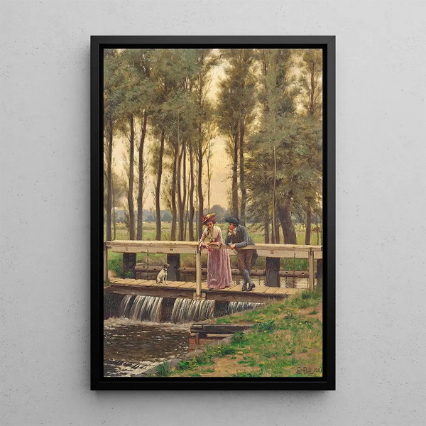 Der Treffpunkt - Edmund Blair Leighton — gerahmtes Bild an der Wand