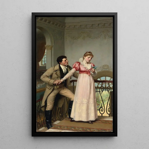Ja oder nein - Edmund Blair Leighton — gerahmtes Bild an der Wand