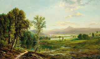 Edmund Darch Lewis - Figures Walking Along the River.webp