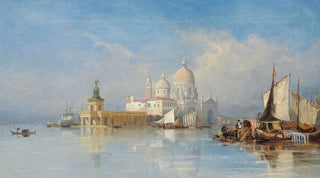 Edmund Gustavus Muller - The Dogana and Santa Maria della Salute Venice.webp