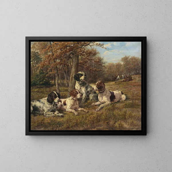 Setters au repos - Edmund Henry Osthaus — gerahmtes Bild an der Wand