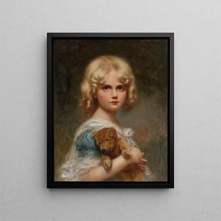 Edouard Cabane - Portrait of Eva with Teddy Bear.webp