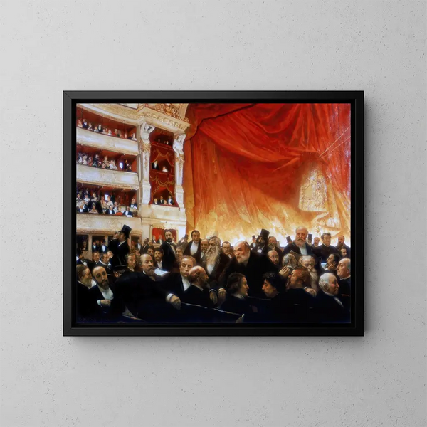 Intermède bei einer ersten Aufführung an der Comédie-Française im Jahr 1885 - Édouard Dantan — gerahmtes Bild an der Wand