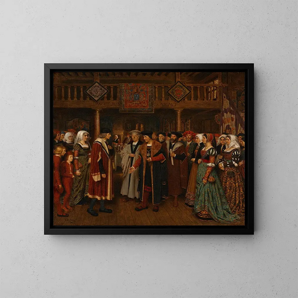 Die Aufnahme von Quentin Metsys in die Zunft der St. Lukas in Antwerpen - Édouard De Jans — gerahmtes Bild an der Wand