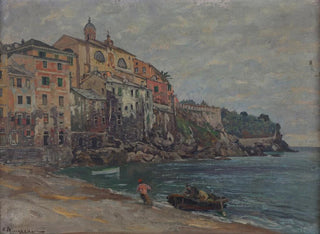 Eduard Ameseder - Italienische Stadt am Meer.webp