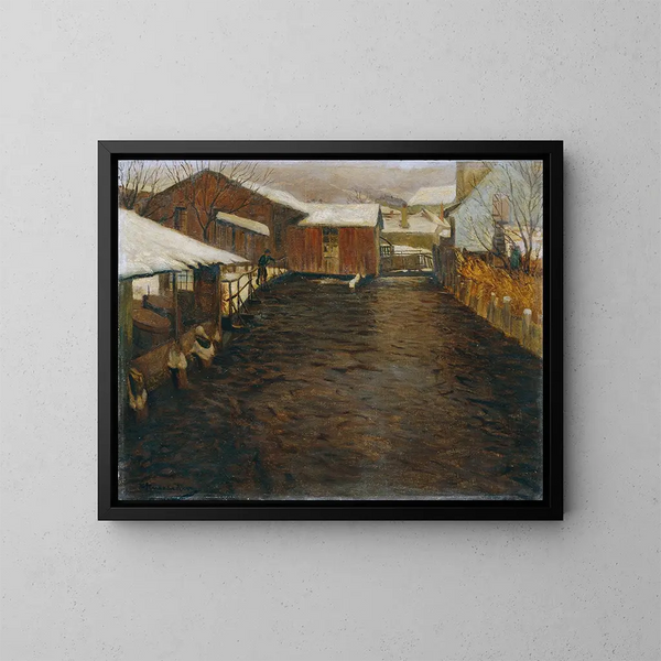 Winter-Gemälde - Eduard Ameseder — gerahmtes Bild an der Wand