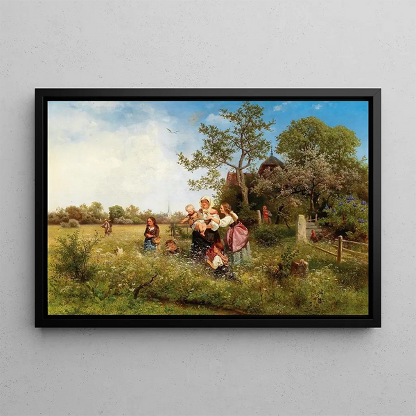 Ein Frühlingslandschaft - Eduard Leonhardi — gerahmtes Bild an der Wand