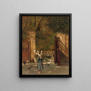 Eduard Majsch - Sweeping the Courtyard.webp