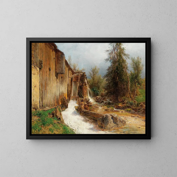 Moulin à Spital-Pyhrn - Eduard Peithner von Lichtenfels — gerahmtes Bild an der Wand