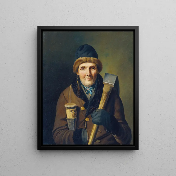 Der Holzfäller - Eduard Ritter — gerahmtes Bild an der Wand