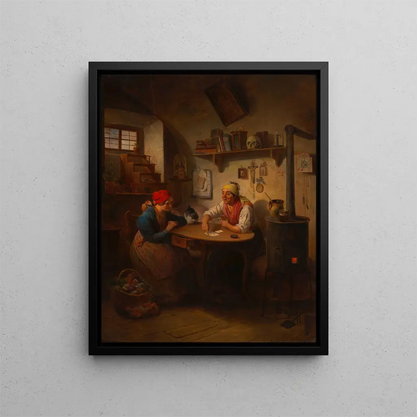 Die Wahrsagerin - Eduard Ritter — gerahmtes Bild an der Wand