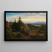 Landschaft des Chiemsees mit Blick auf die bayerischen Alpen - Eduard Schleich der Ältere — gerahmtes Bild an der Wand