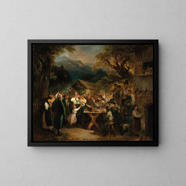 Feier des siegreichen Schützen - Eduard Swoboda — gerahmtes Bild an der Wand