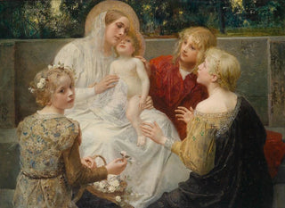 Eduard Veith - Madonna Mit Jesus Umgeben Von Kindern.webp
